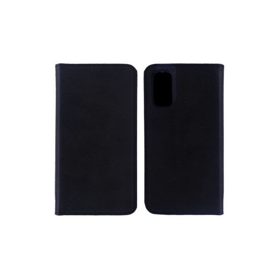 Leather Flip Cover with Internal Pocket for Samsung Galaxy S20 Black